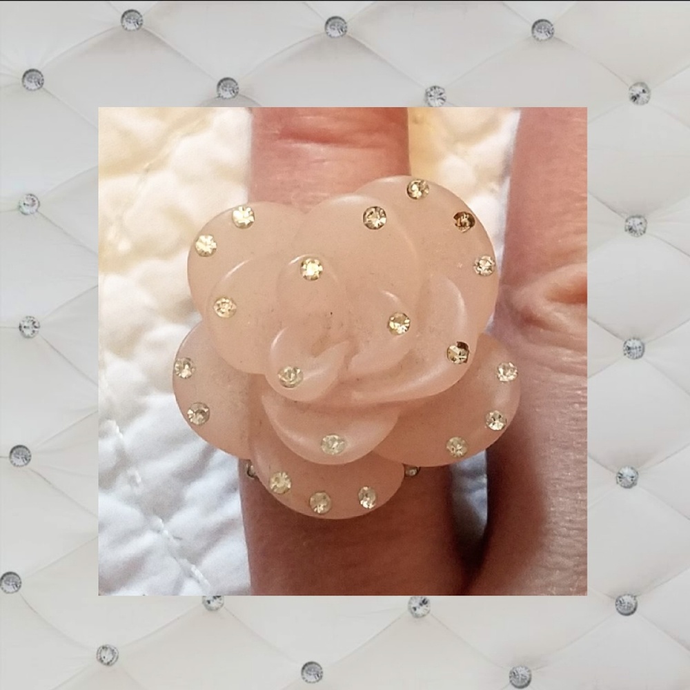Pink rose cocktail ring